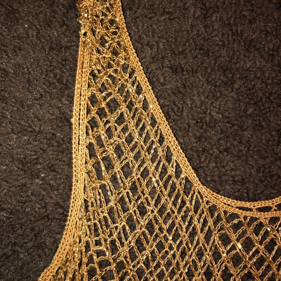 Gold beaded tank top. - Picture 2 of 3